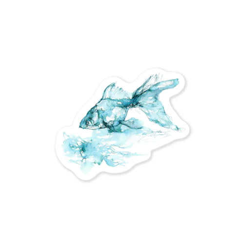 ブルー金魚 Sticker