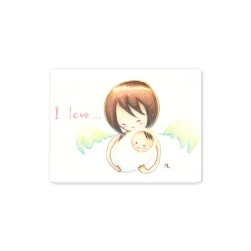 赤ちゃんを抱く天使 Sticker