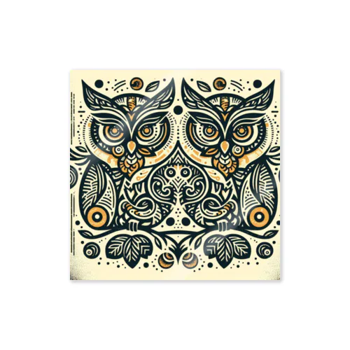 Symmetrical Owls Sticker
