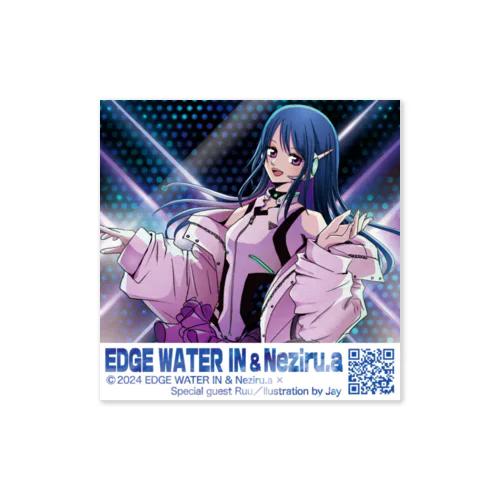 EDGE WATER IN & ねじる.a QRコード付きステッカー A Sticker