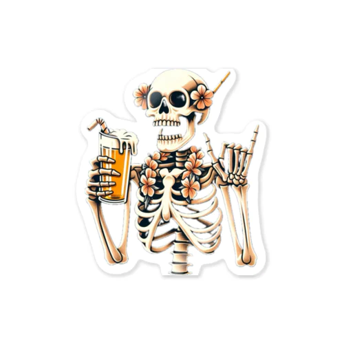 drunk skelton Sticker