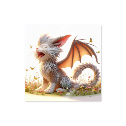 おはようあくび！猫ドラゴン Sticker