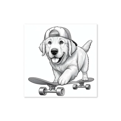 スケートボード犬 Sticker