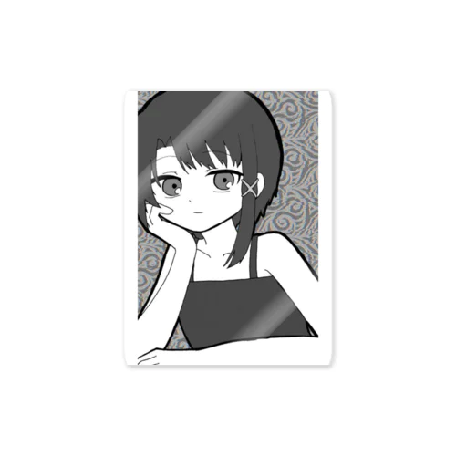 肘つきlain Sticker