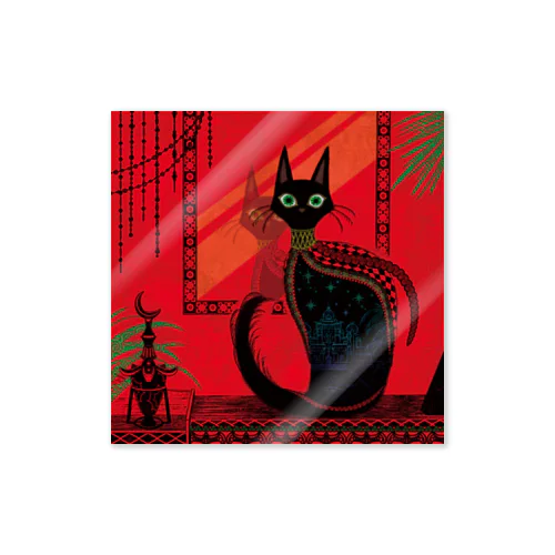 エキゾチックな黒猫 Sticker