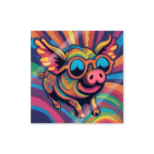 The flying pig Sticker