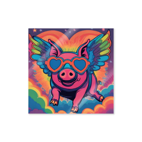 The flying pig 02 Sticker