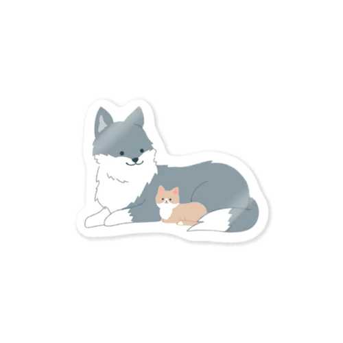 ぼくたちなかよし【おおかみとねこ】 Sticker