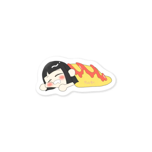 オムライスに包まれるちゃんち Sticker