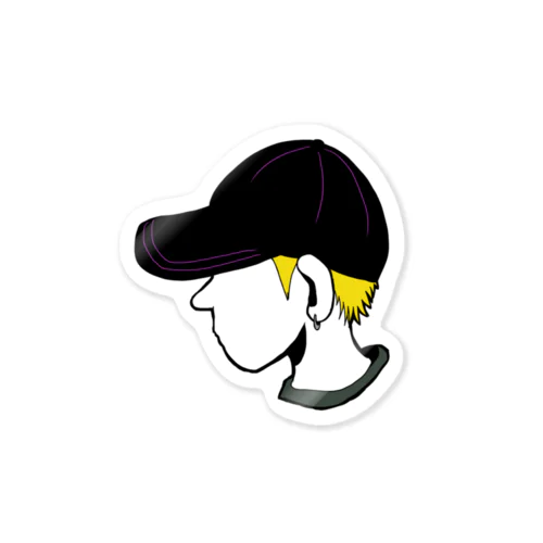 キャップを被った横顔の男性 Sticker