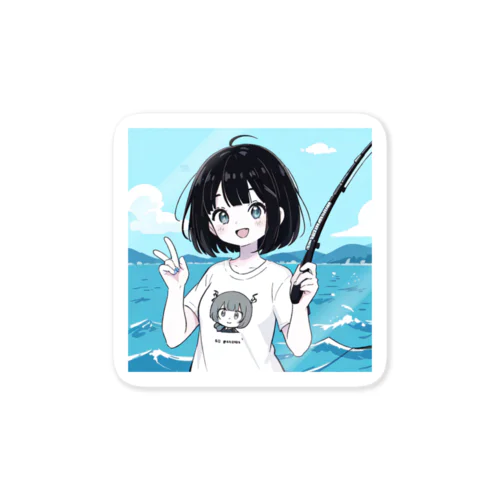 釣りガール　カイナちゃん Sticker