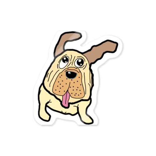 風なびく犬 Sticker