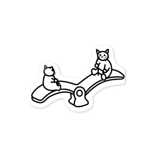 猫のシーソー Sticker