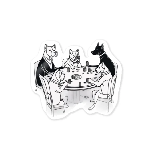 Dogs Playing Poker ステッカー
