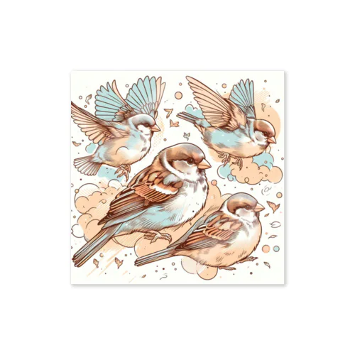 Sparrow flapping wings Sticker