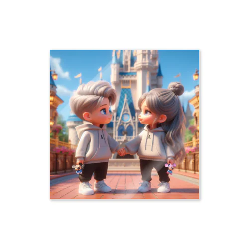 PIXAR風景カップル ステッカー