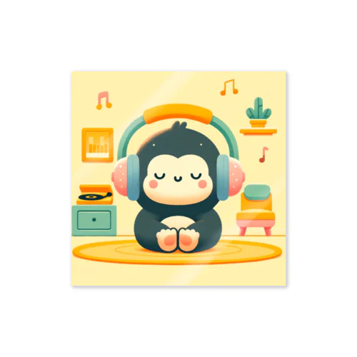 音楽好きなゴリラちゃん Sticker