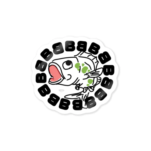 ブラックバス　ブラックバッすん Sticker