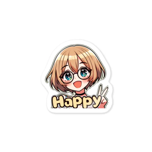 金髪ショートカット眼鏡美少女ちゃん Sticker