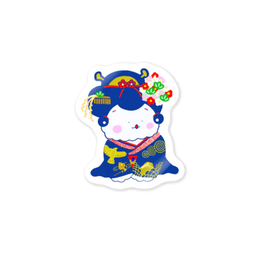 舞妓さん(紺) Sticker