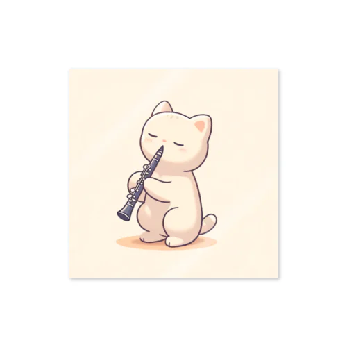 クラリネットを吹く猫ちゃん Sticker