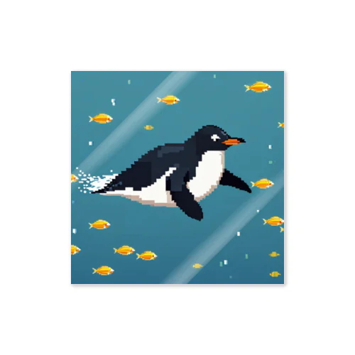 海の中を泳ぐペンギン Sticker