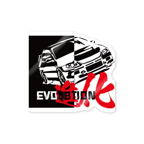 Evolution9-Black Sticker