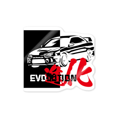 Evolution4-Black Sticker