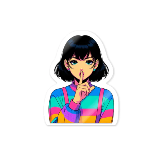 80's内緒ポーズ少女① Sticker