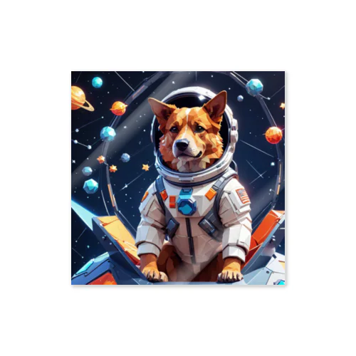 宇宙犬 ステッカー