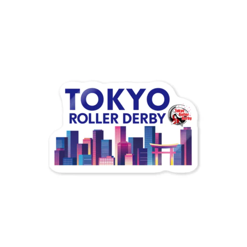 Tokyo Skyline（Blue character) Sticker