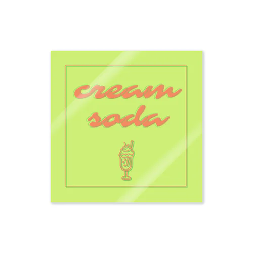 メロンクリームソーダ / creamsoda greenorange【枠あり】 Sticker