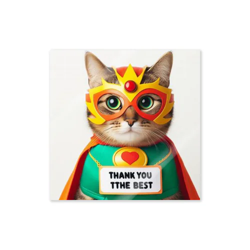 ネコ仮面ニャンダーの「ありがと」 Sticker
