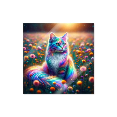 虹色に輝く優雅な猫 Sticker