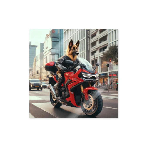 街角の犬ライダー ステッカー