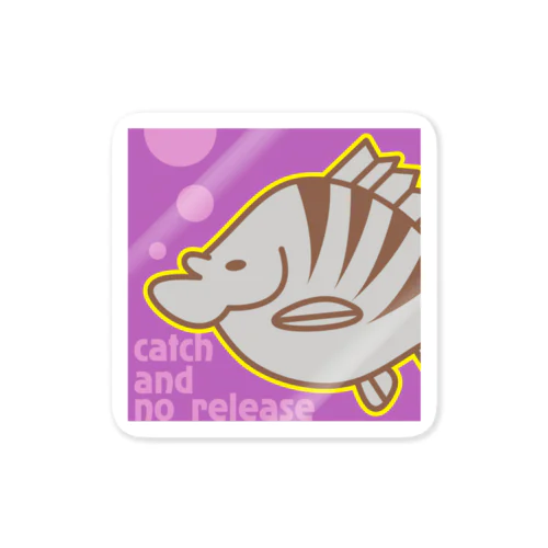 「よそもん」catch and no releaseステッカー Sticker