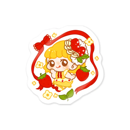 ショートケーキの女の子 Sticker