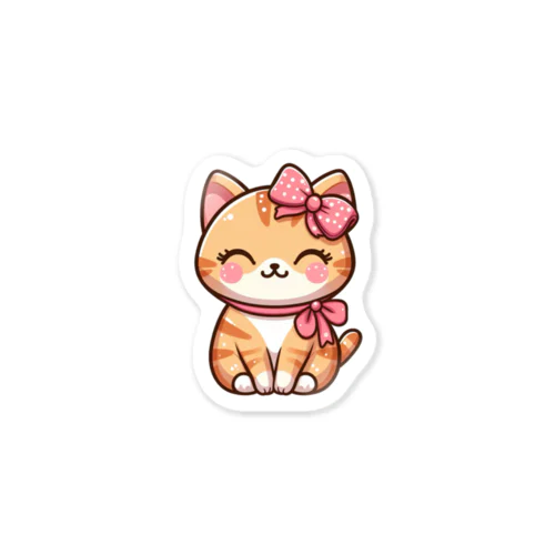 とらねこ リボン Sticker