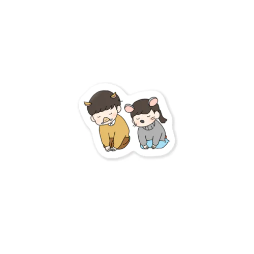 年男と次の年女 Sticker