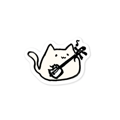 もっちゃり三味線にゃんこ Sticker