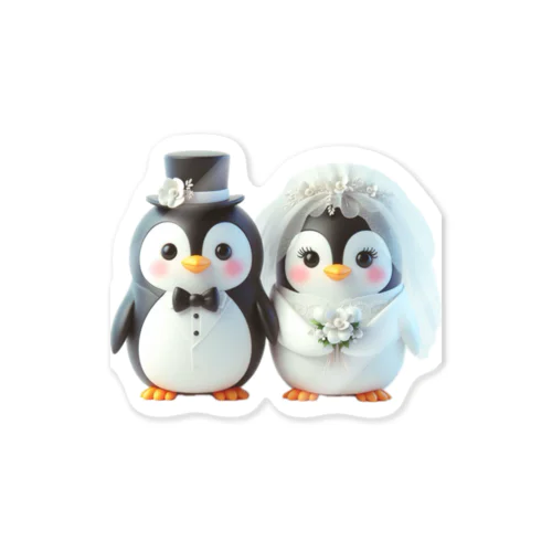 可愛い新婚ペンギンちゃん Sticker