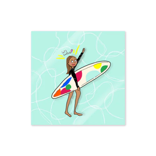 let's surfing Sticker