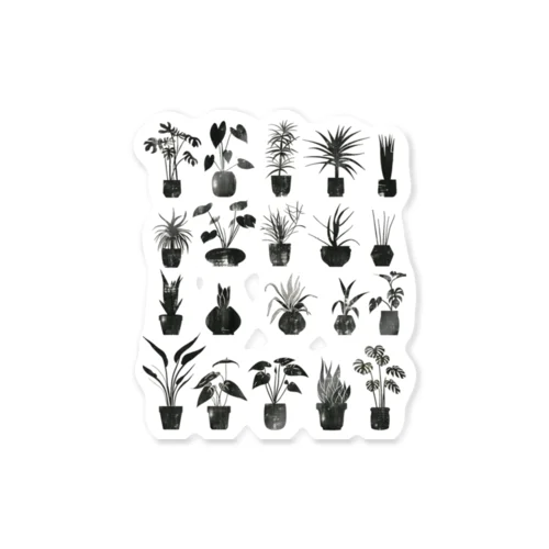 モノクロームの植物園 Sticker