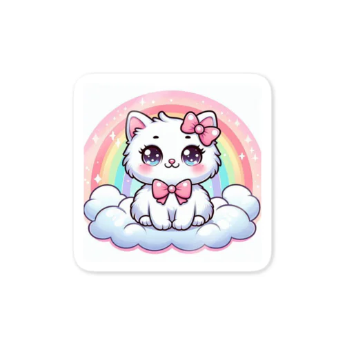 白猫のイラストグッズ Sticker