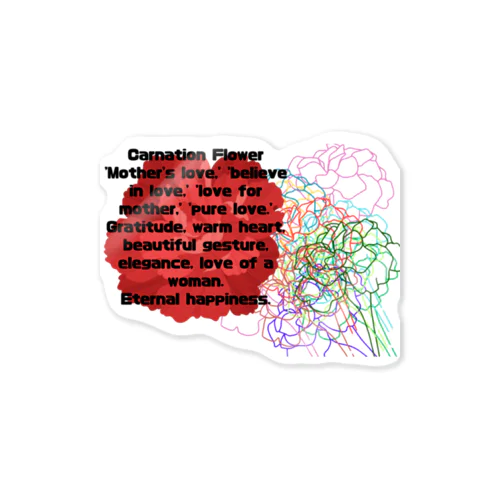 カーネーション花言葉 ステッカー