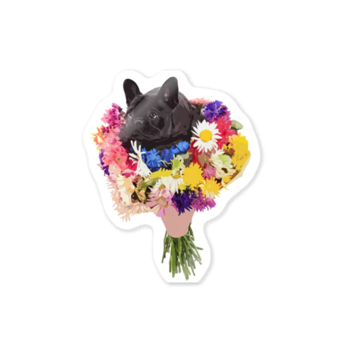 flower dog ステッカー