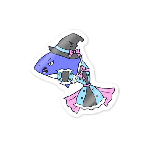 サメに魔女帽子 Sticker