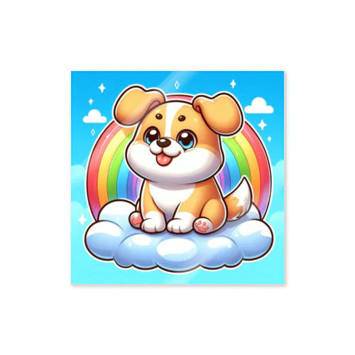 雲に乗った犬 Sticker