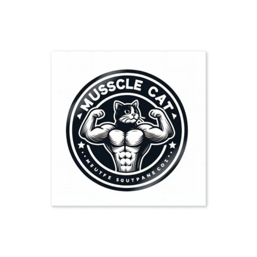 MUSCLE CAT ハチワレ Sticker