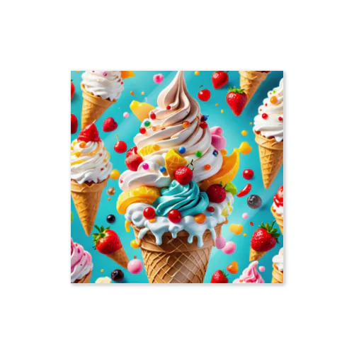 ソフトクリームのアイスクリーム Sticker